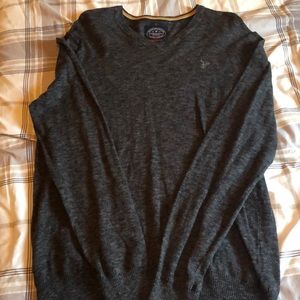 American Eagle dark grey v neck sweater